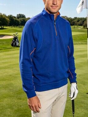 Tommy Bahama Reversible Quarter Zip Pullover XL Golf Sweater